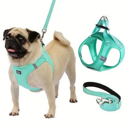 Breathable Reflective Dog Harness With Leash Set