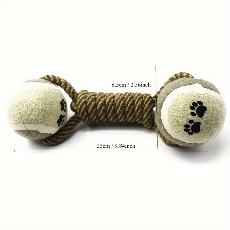 Durable Cotton Blend Dog Chew Toy - Elastic Rope Knot Ball