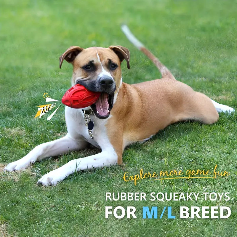 Durable Rubber Dog Toy with Squeaker