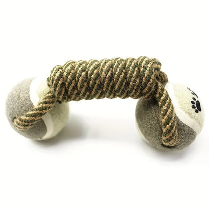 Durable Cotton Blend Dog Chew Toy - Elastic Rope Knot Ball