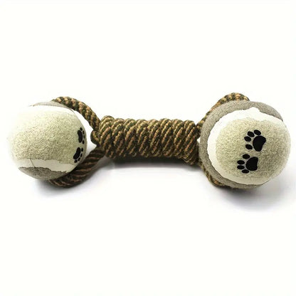 Durable Cotton Blend Dog Chew Toy - Elastic Rope Knot Ball