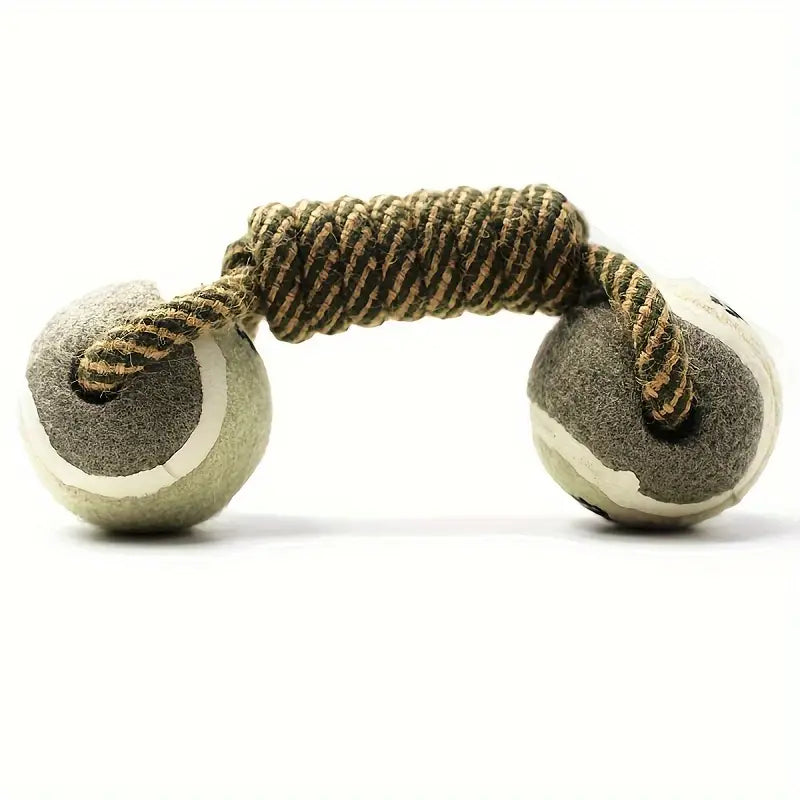 Durable Cotton Blend Dog Chew Toy - Elastic Rope Knot Ball